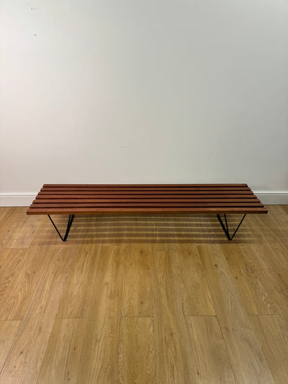 Mid century slatted bench by Robin Day