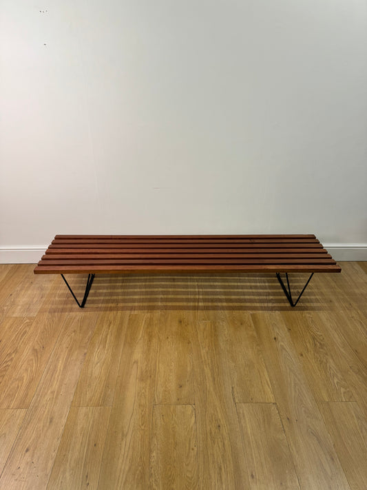 Mid century slatted bench by Robin Day