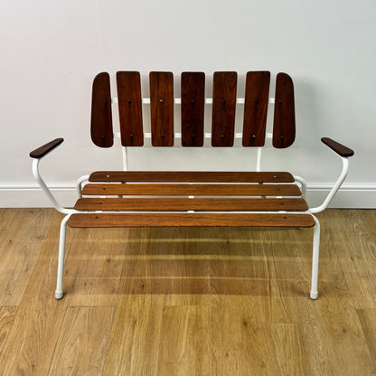 1960s Swedish teak slatted bench