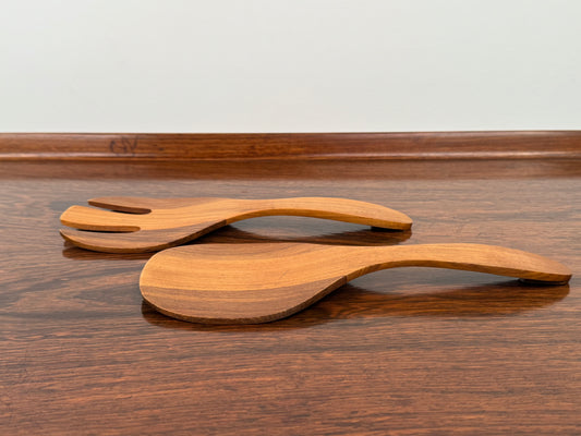Vintage teak salad servers