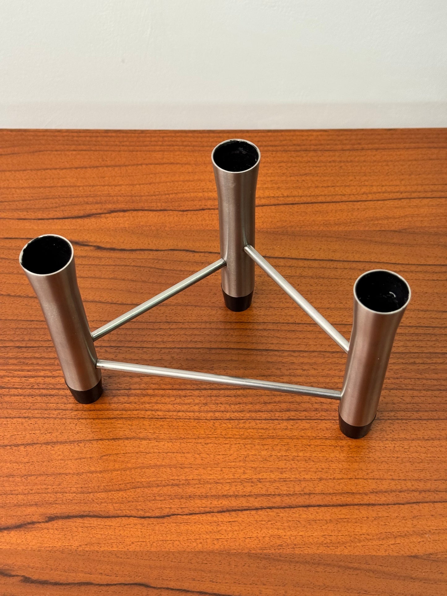 Stainless steel modernist candlestick
