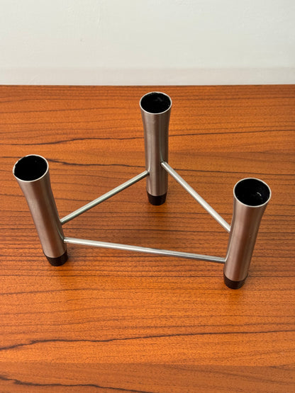 Stainless steel modernist candlestick
