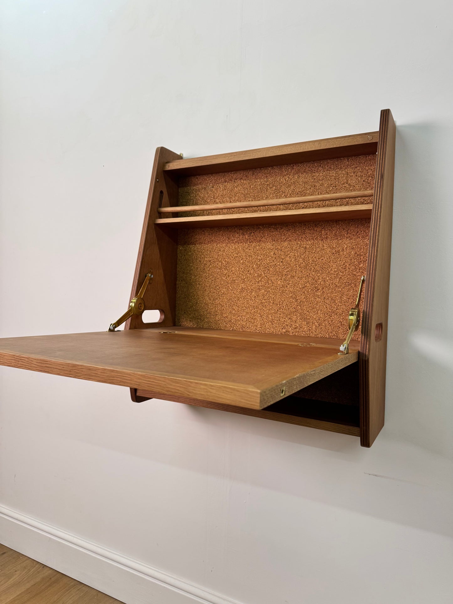 Contemporary wall mounted desk and stool