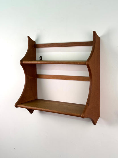 1950s Ercol style wall mounted shelves