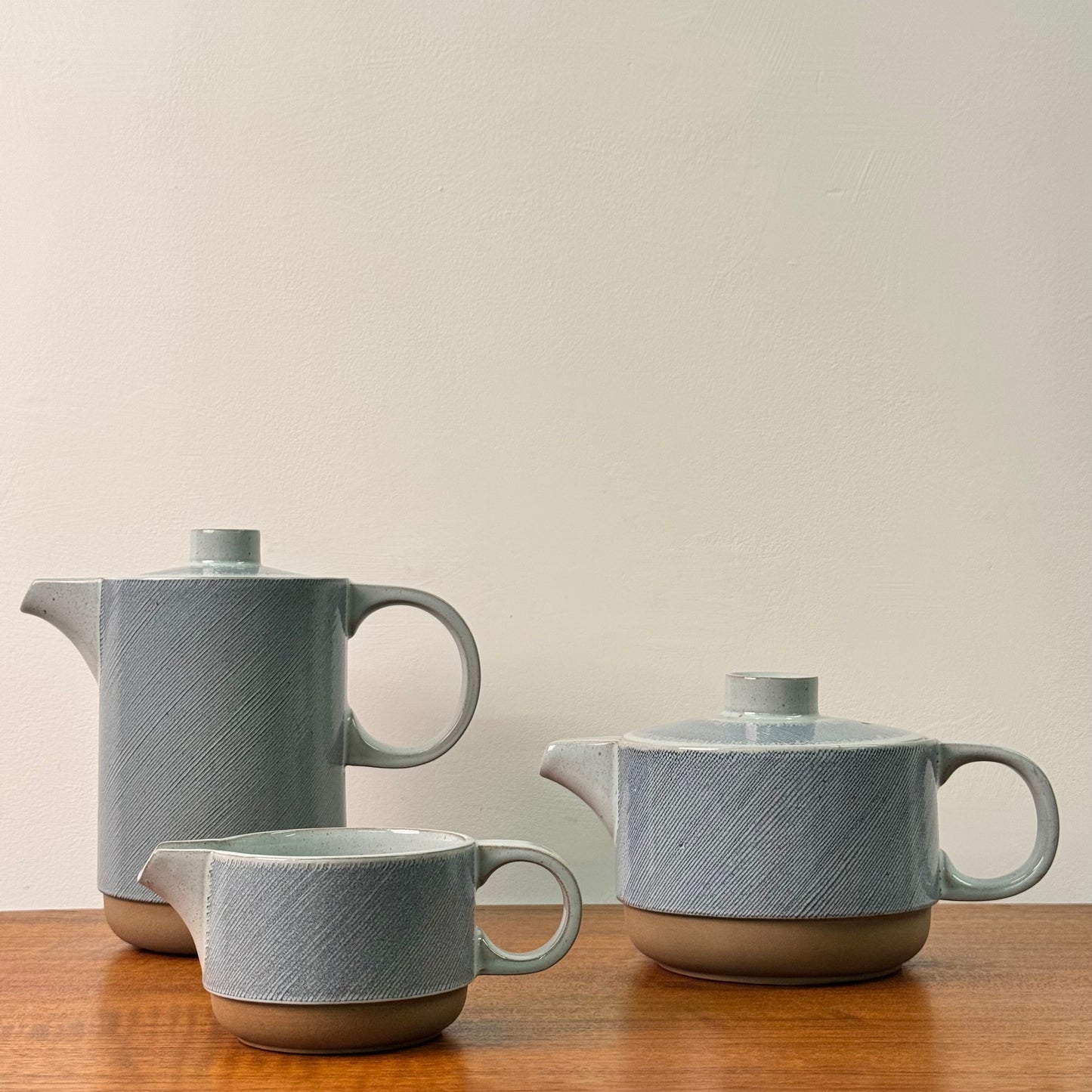 1970s Denim pattern stoneware tea set by Midwinter