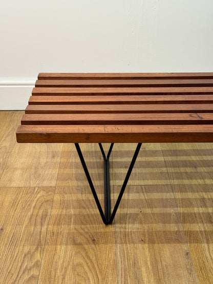 Mid century slatted bench by Robin Day