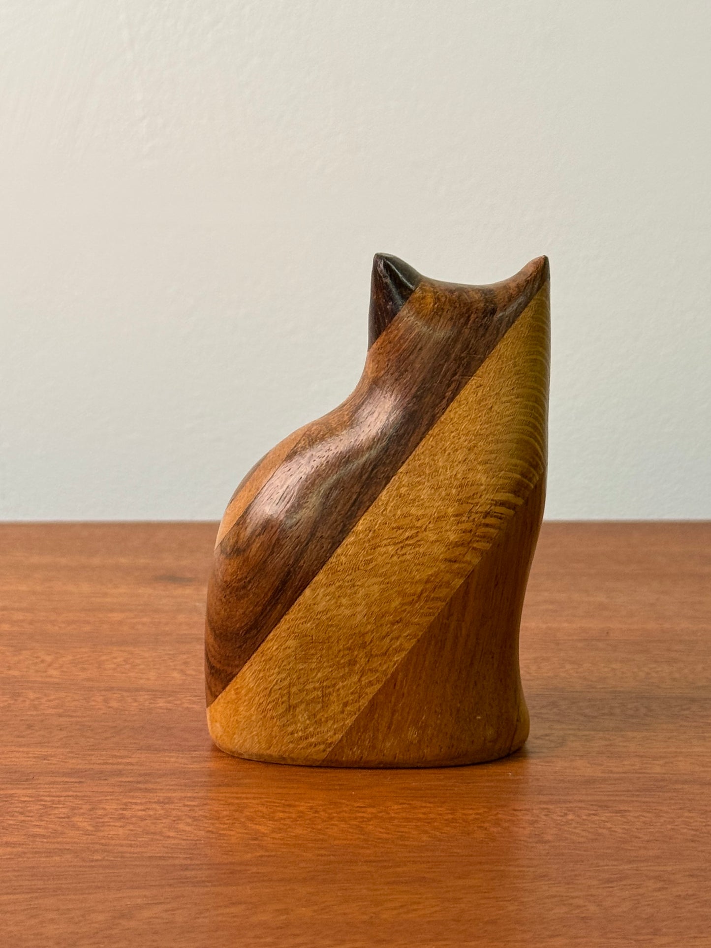 1980s wood cat figure