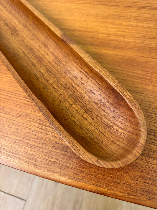 1970s long narrow teak dish
