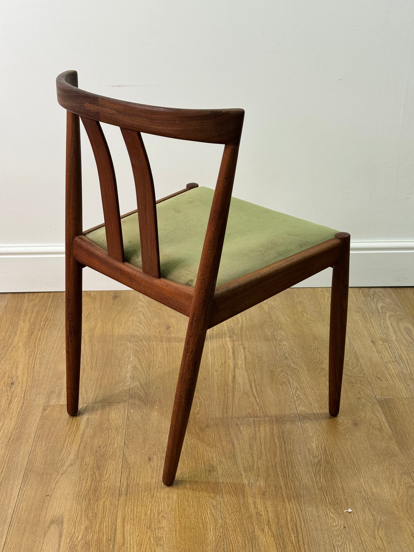 Set of six Danish teak dining chairs