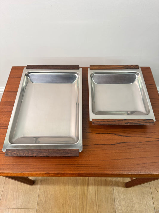 Danish stainless steel serving dishes