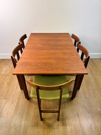 Danish teak dining table and chairs by France and son