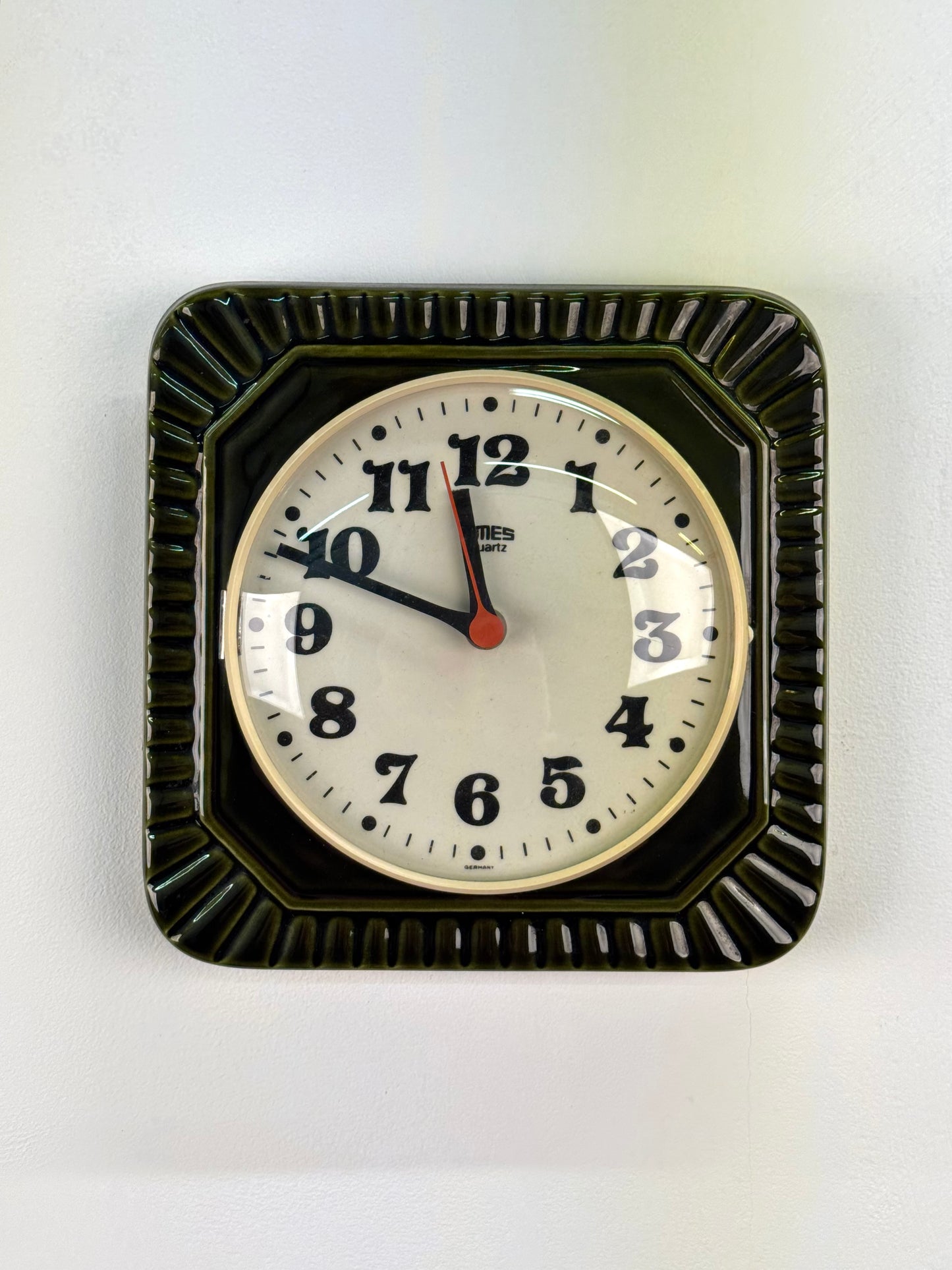 Vintage 1970s ceramic wall clock by Emes