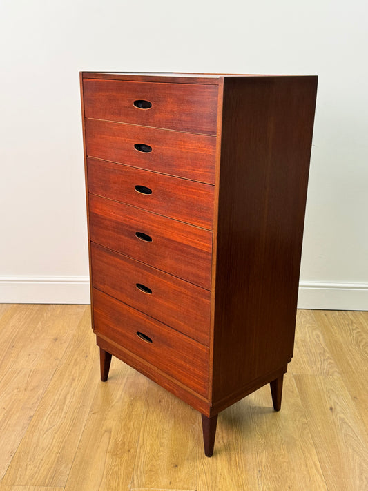 Tall teak chest of drawers by Frank Guille