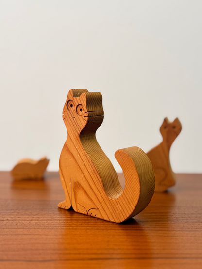 1980s wood cats by Paul O’Donnell