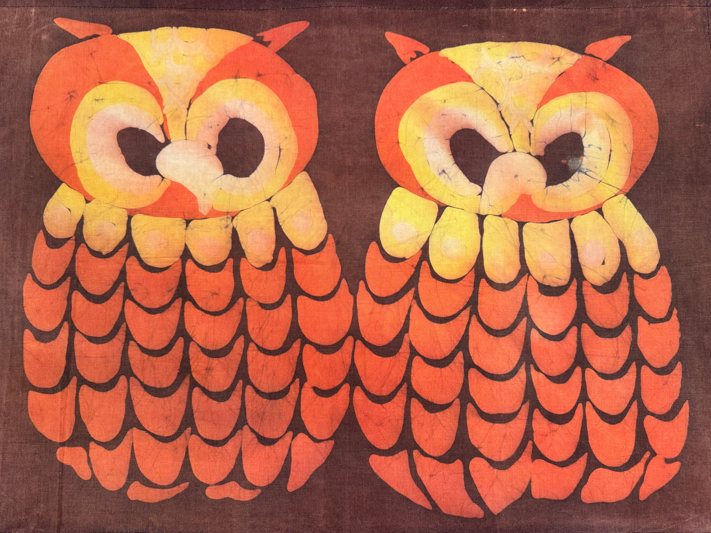 1970s owl batik picture