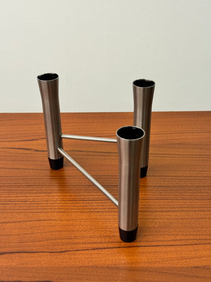 Stainless steel modernist candlestick