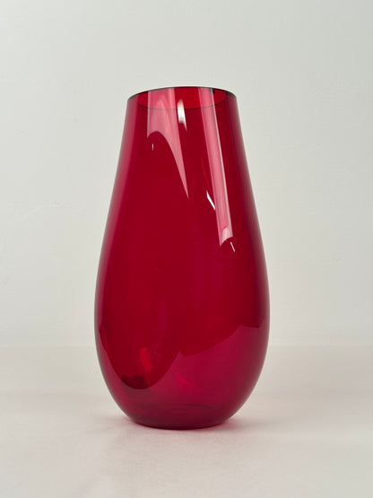 Whitefriars ruby dimpled vase