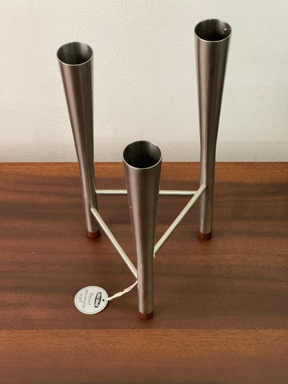 Stainless steel Campden candlestick by Robert Welch