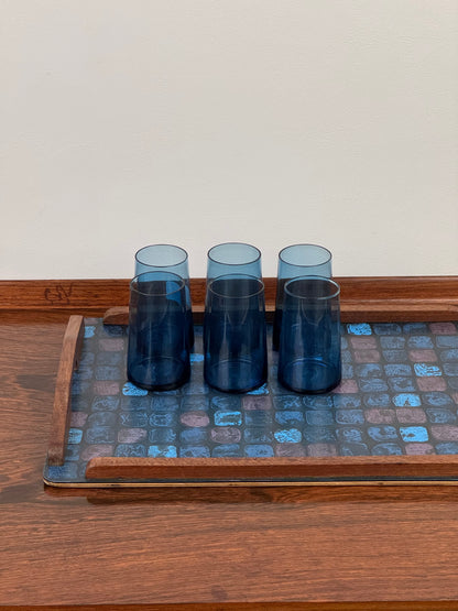 1960s formica serving tray with handles