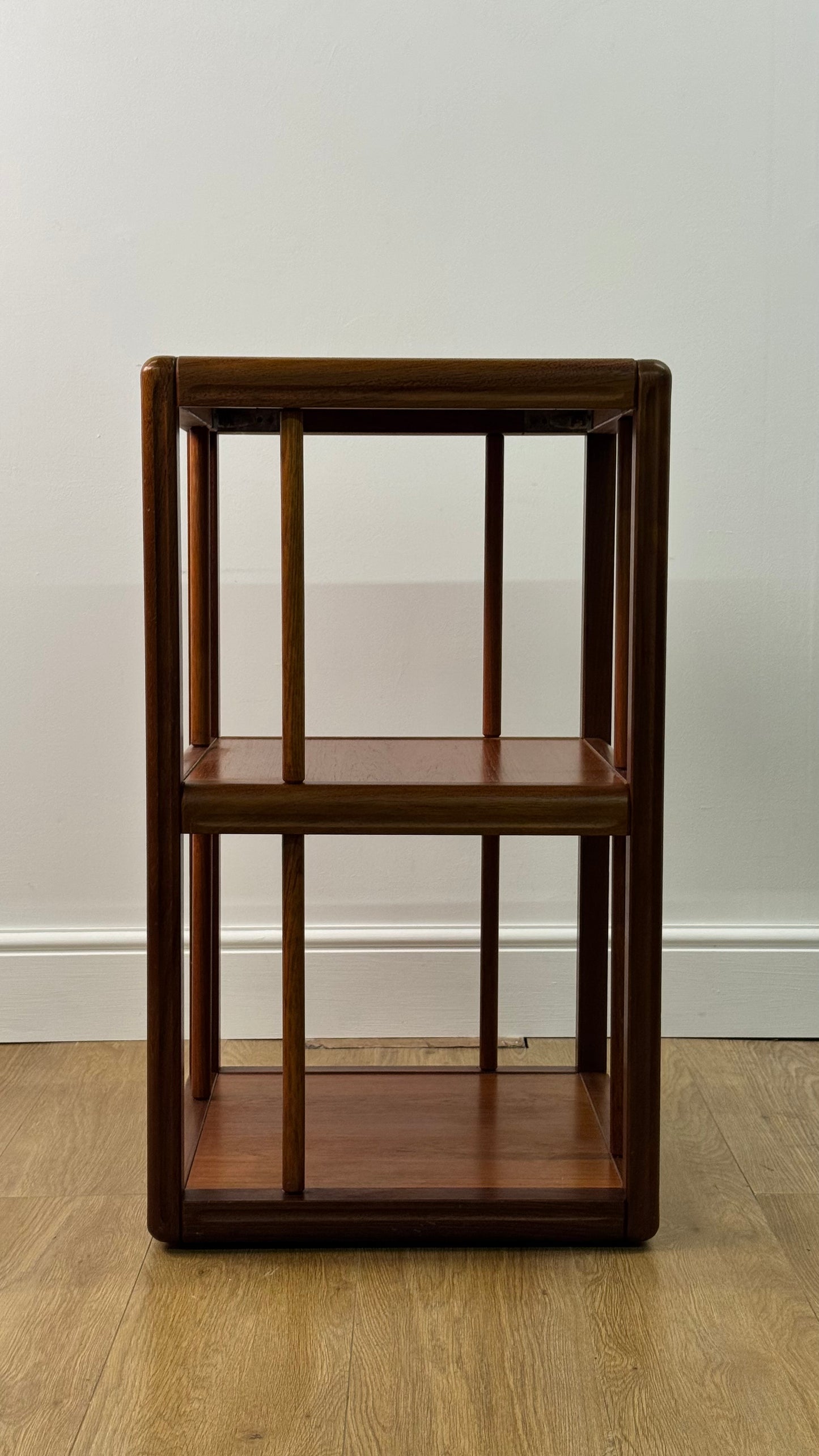 1970s Danish teak rotating display book case