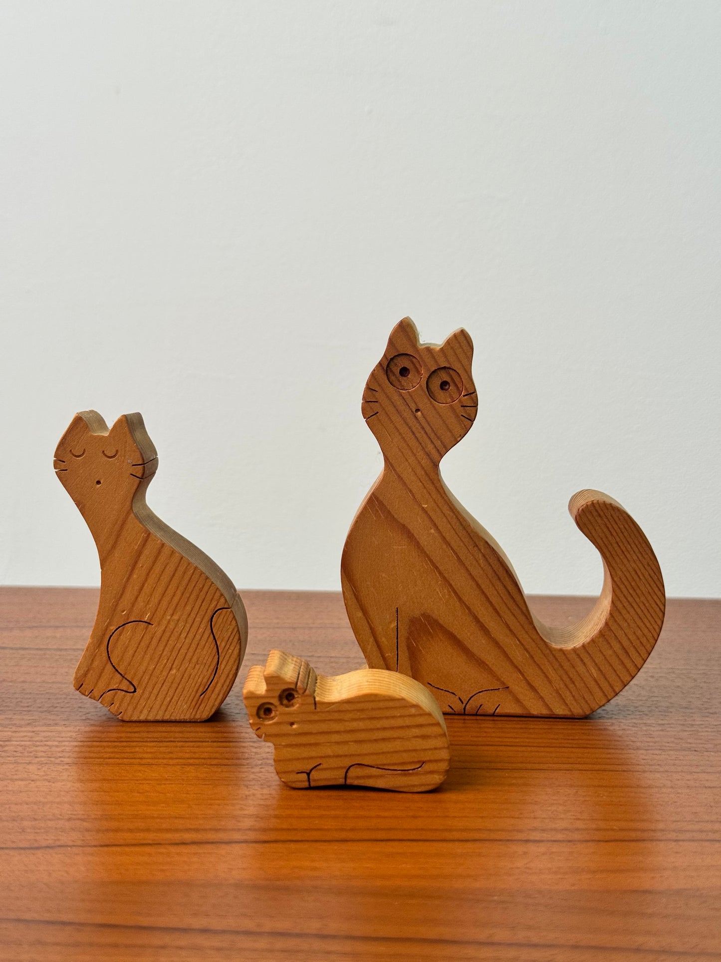 1980s wood cats by Paul O’Donnell