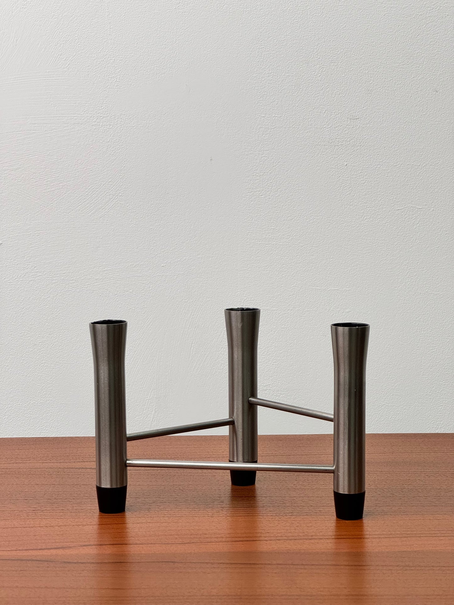 Stainless steel modernist candlestick