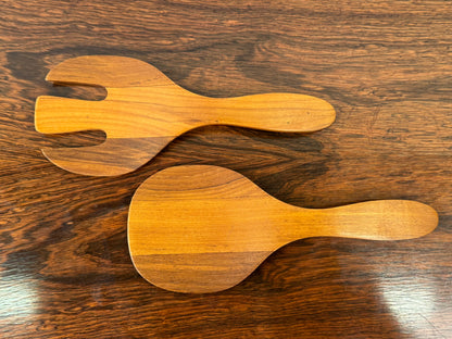 Vintage teak salad servers