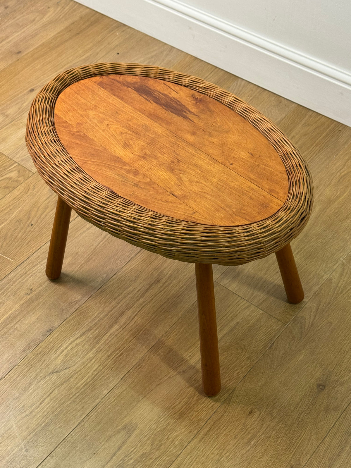 1960s wicker occasional table