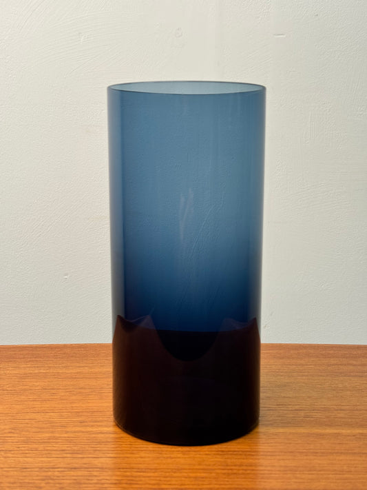 Smoked blue Spring vase designed by Kay Franck for Nuutajarvi Finland