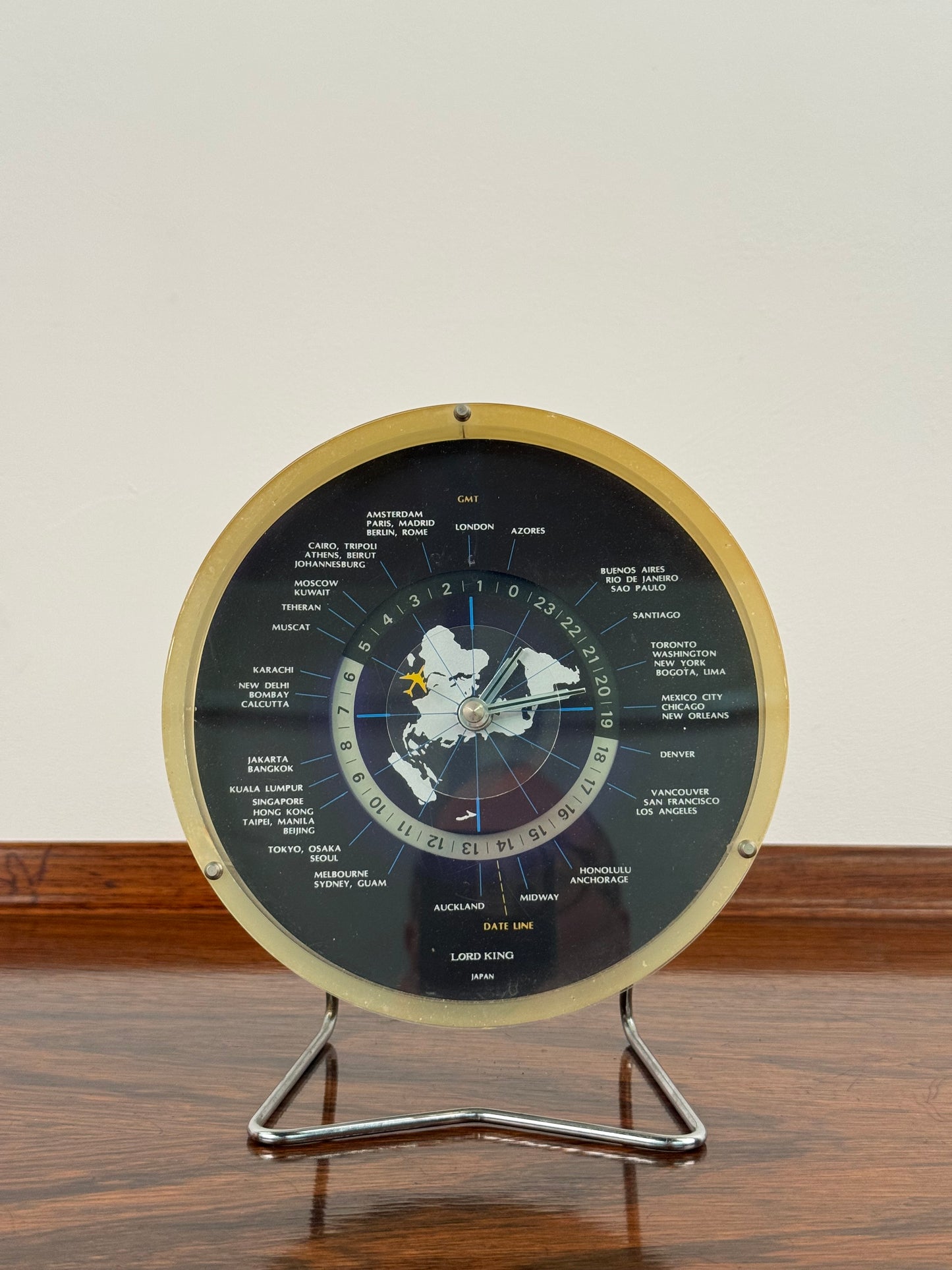 1970s Lord King world clock made in Japan