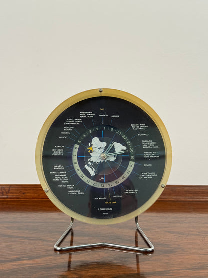1970s Lord King world clock made in Japan