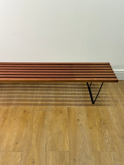 Mid century slatted bench by Robin Day