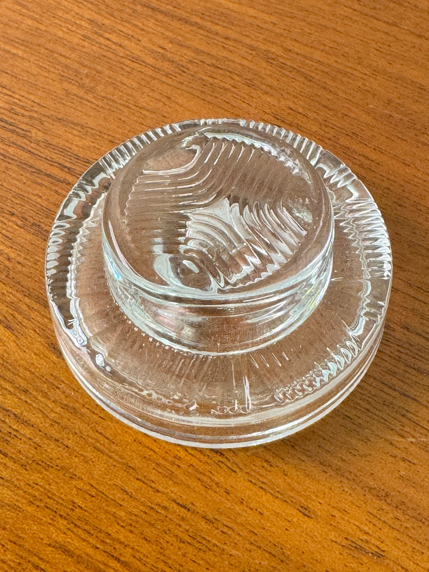 Glass candleholders made in Czechoslovakia