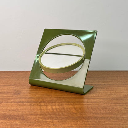 1970s green plastic table mirror