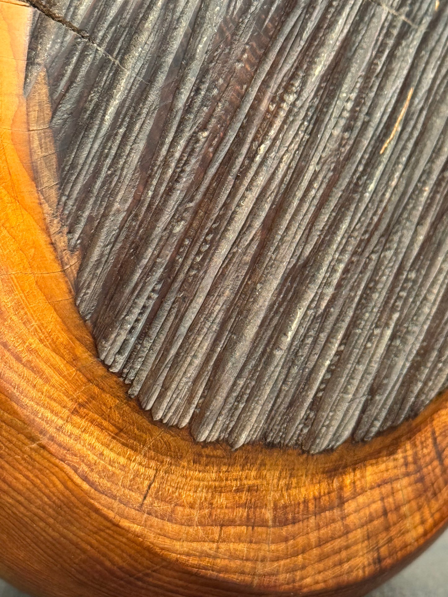 Vintage hand carved wooden abstract form