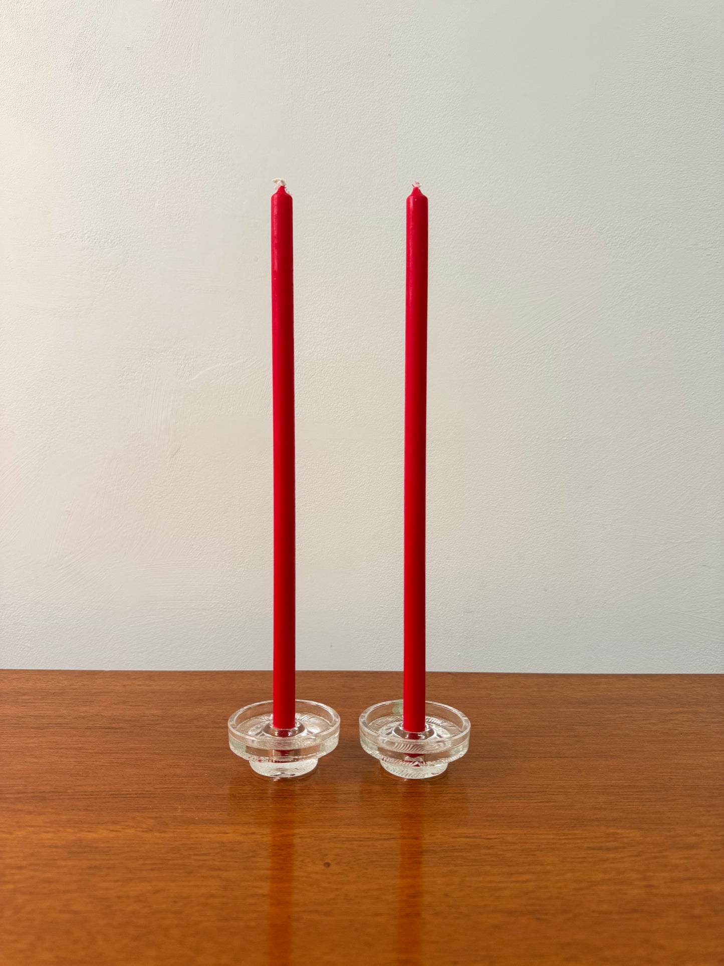 Glass candleholders made in Czechoslovakia