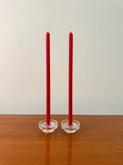 Glass candleholders made in Czechoslovakia