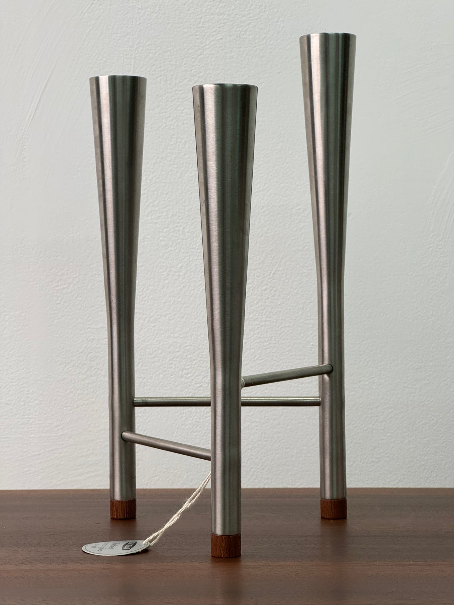 Stainless steel Campden candlestick by Robert Welch