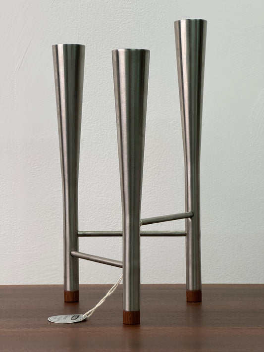 Stainless steel Campden candlestick by Robert Welch