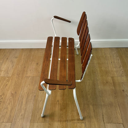 1960s Swedish teak slatted bench