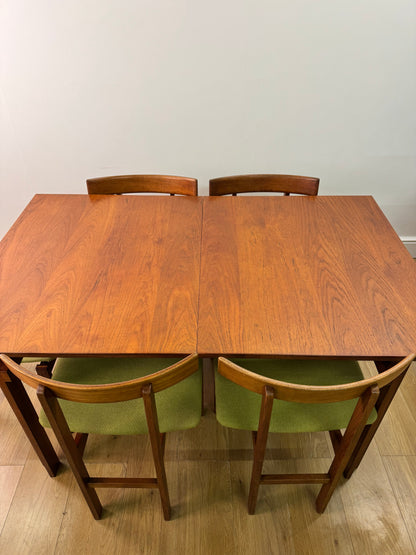 Danish teak dining table and chairs by France and son