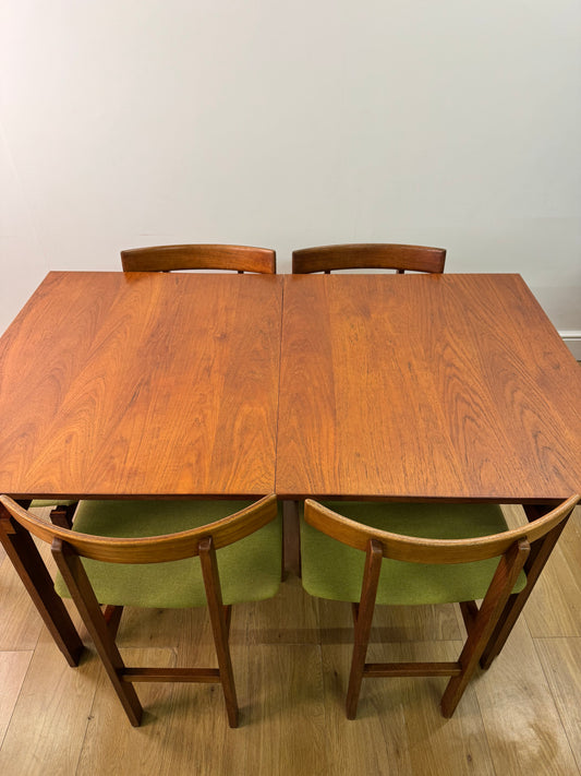 Danish teak dining table and chairs by France and son
