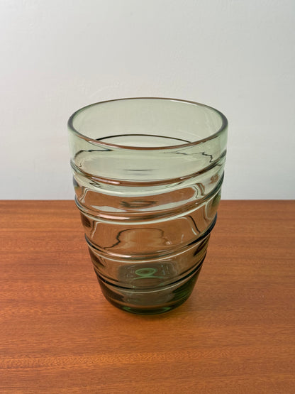 Whitefriars Sea Green ribbon trail vase