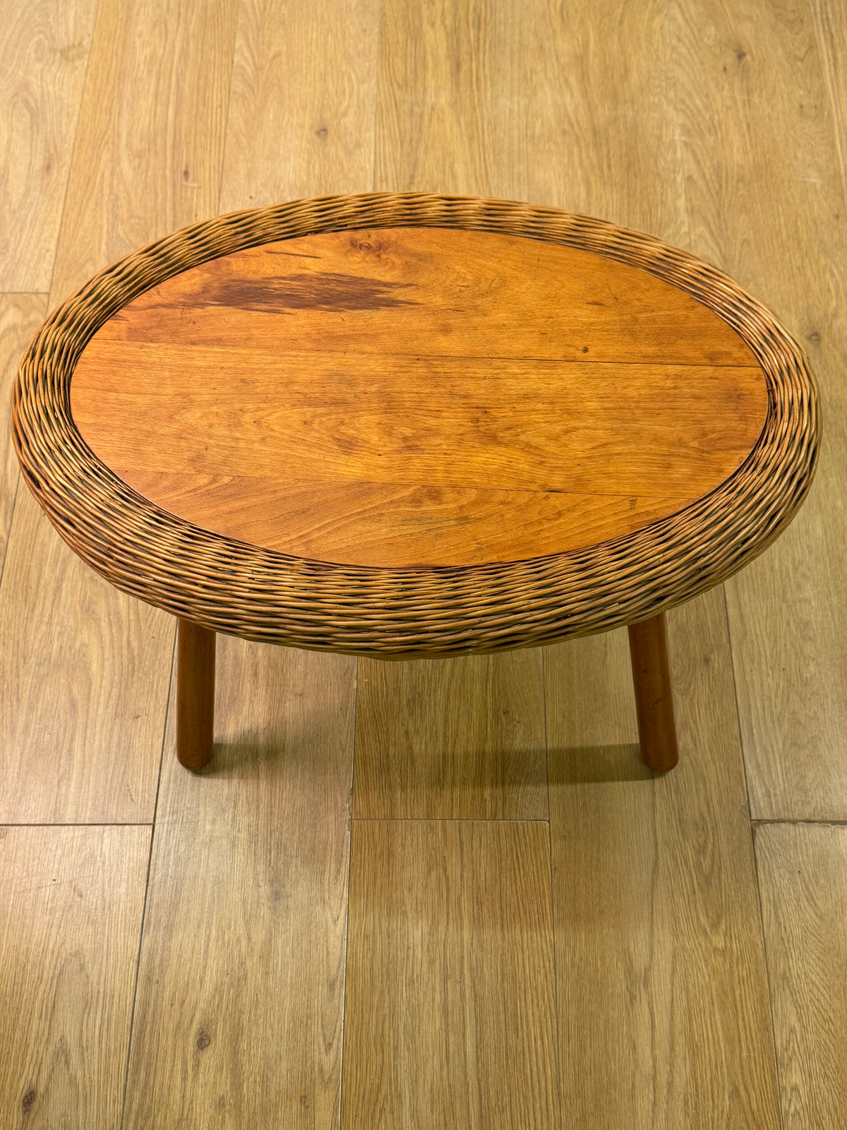 1960s wicker occasional table