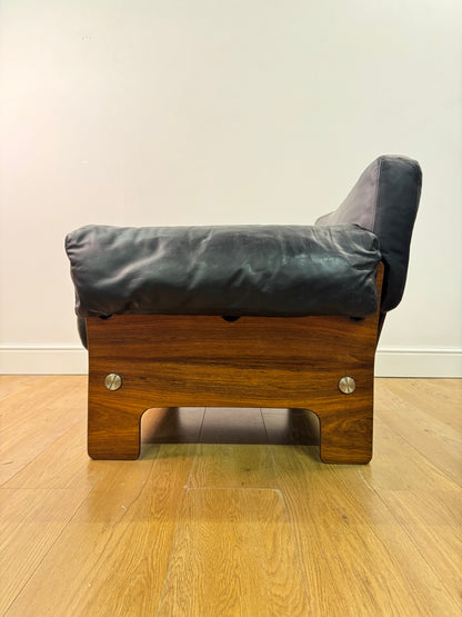 Plywood and Leather armchair by John Hardy