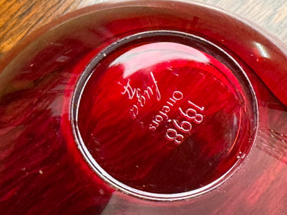 Red Fuga bowl by Sven Palmqvist for Orrefors
