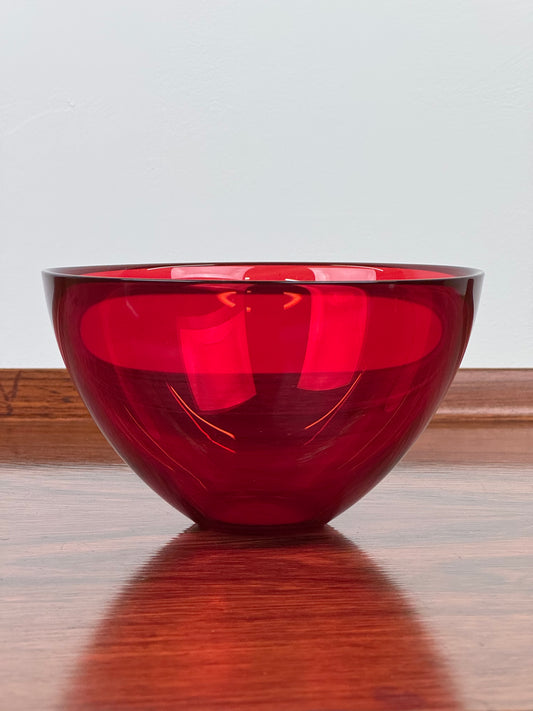 Red Fuga bowl by Sven Palmqvist for Orrefors