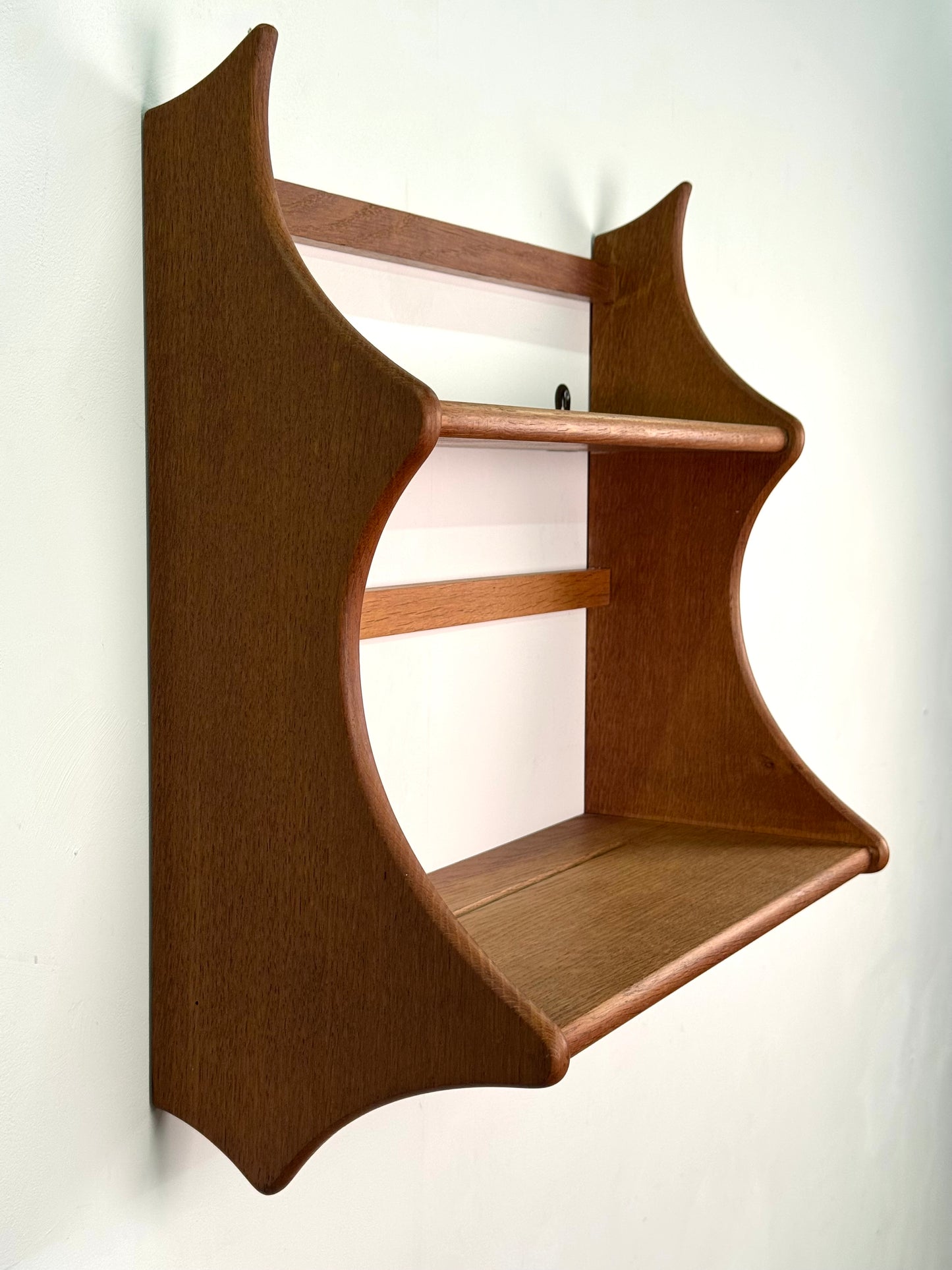 1950s Ercol style wall mounted shelves