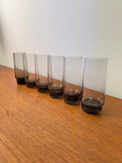 1960s thin walled grey drinking glasses