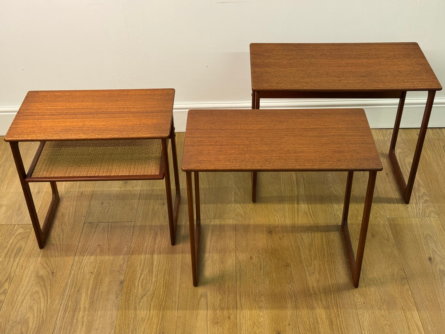 Danish teak nest of tables by Silkeborg